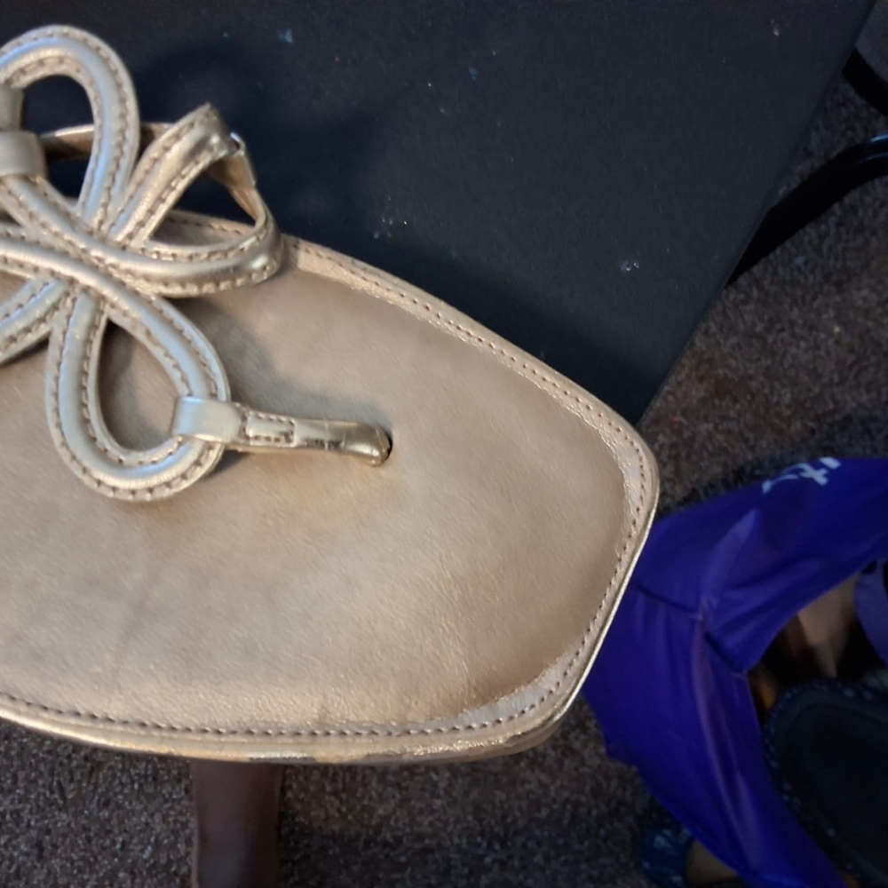 AEROSOLES Gold Women's Sandals - Picture 6 of 11